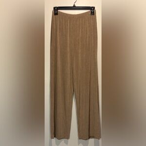 Chico’s Travelers Slinky Knit Wide Leg Tan Cream Pants Size 1 (Small) Short